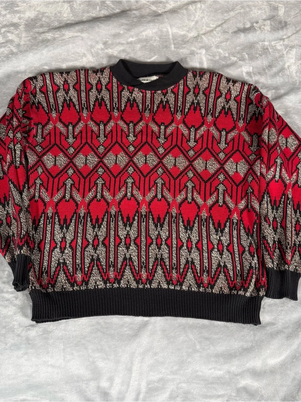 Vintage Matinique Geometric Sweater Mens M Fits Short Grandpa Style 90s